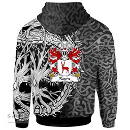 ScotsTee Shop Welsh Rayne of Brocastell Glamorgan Coat of Arms Family Crest Wales Hoodie Celtic Dragon With Tree Of Life Hoodie
