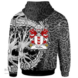 ScotsTee Shop Welsh Walby of Breconshire Coat of Arms Family Crest Wales Hoodie Celtic Dragon With Tree Of Life Hoodie