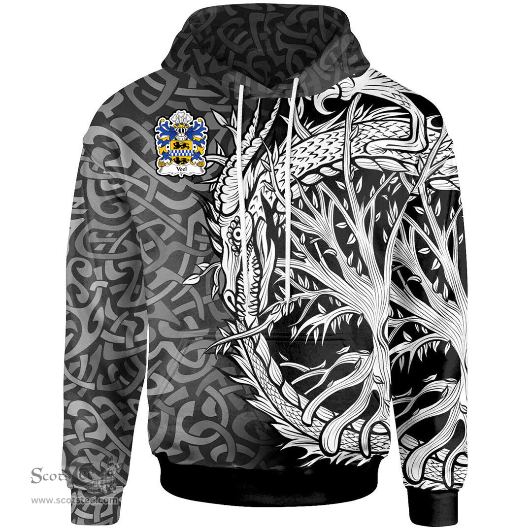 ScotsTee Shop Welsh Voel of Haverfordwest Pembrokeshire Coat of Arms Family Crest Wales Hoodie Celtic Dragon With Tree Of Life Hoodie