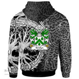 ScotsTee Shop Welsh Tomlyn lord of Llanllywel Montgomeryshire Coat of Arms Family Crest Wales Hoodie Celtic Dragon With Tree Of Life Hoodie
