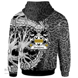 ScotsTee Shop Welsh Hockleton of Trergarreg Church Stoke Coat of Arms Family Crest Wales Hoodie Celtic Dragon With Tree Of Life Hoodie