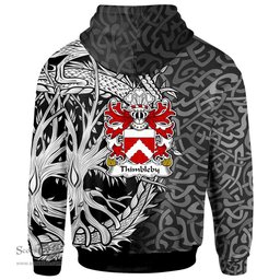 ScotsTee Shop Welsh Thimbleby of Harlech Caernarfonshire Coat of Arms Family Crest Wales Hoodie Celtic Dragon With Tree Of Life Hoodie