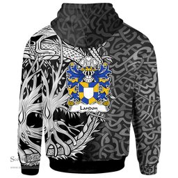 ScotsTee Shop Welsh Landon lords of Llanddewi Monmouthshire Coat of Arms Family Crest Wales Hoodie Celtic Dragon With Tree Of Life Hoodie