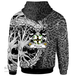 ScotsTee Shop Welsh Thomas of Caernarfonshire Coat of Arms Family Crest Wales Hoodie Celtic Dragon With Tree Of Life Hoodie