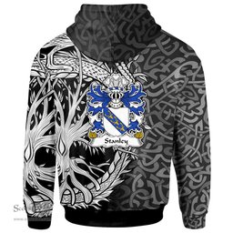 ScotsTee Shop Welsh Stanley of Ewloe Flint Coat of Arms Family Crest Wales Hoodie Celtic Dragon With Tree Of Life Hoodie