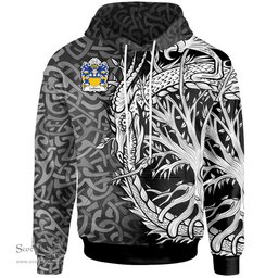 ScotsTee Shop Welsh Lathom of Lleweni Green Denbighshire Coat of Arms Family Crest Wales Hoodie Celtic Dragon With Tree Of Life Hoodie