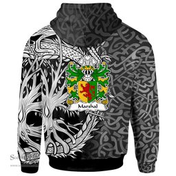 ScotsTee Shop Welsh Marshal Earls of Pembrokeshire Coat of Arms Family Crest Wales Hoodie Celtic Dragon With Tree Of Life Hoodie