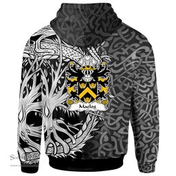 ScotsTee Shop Welsh Maelog CRWM of Arllechwedd Caernarfonshire Coat of Arms Family Crest Wales Hoodie Celtic Dragon With Tree Of Life Hoodie