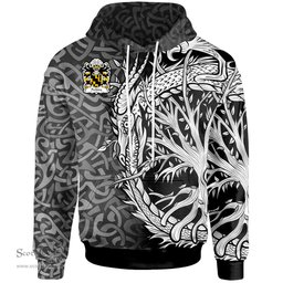 ScotsTee Shop Welsh Perkins of Pilston Monmouthshire Coat of Arms Family Crest Wales Hoodie Celtic Dragon With Tree Of Life Hoodie