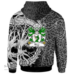ScotsTee Shop Welsh Rhys GOCH OF YSTRAD YW Coat of Arms Family Crest Wales Hoodie Celtic Dragon With Tree Of Life Hoodie