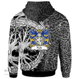 ScotsTee Shop Welsh Poole of Hawarden Flint Coat of Arms Family Crest Wales Hoodie Celtic Dragon With Tree Of Life Hoodie