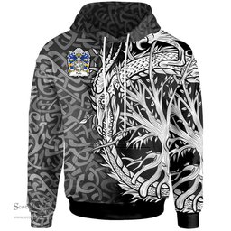 ScotsTee Shop Welsh Poole of Hawarden Flint Coat of Arms Family Crest Wales Hoodie Celtic Dragon With Tree Of Life Hoodie