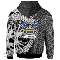 ScotsTee Shop Welsh Pembridge of Penbrugge Herefordshire Coat of Arms Family Crest Wales Hoodie Celtic Dragon With Tree Of Life Hoodie