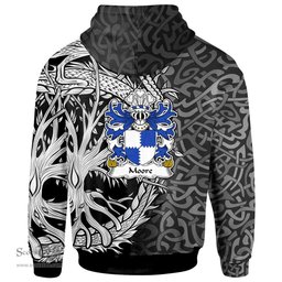 ScotsTee Shop Welsh Moore lords of Crick Monmouthshire Coat of Arms Family Crest Wales Hoodie Celtic Dragon With Tree Of Life Hoodie