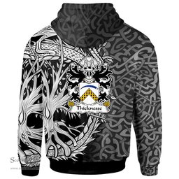 ScotsTee Shop Welsh Thicknesse of Beaumaris Anglesey Coat of Arms Family Crest Wales Hoodie Celtic Dragon With Tree Of Life Hoodie