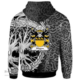 ScotsTee Shop Welsh Wogan of Pembrokeshire Coat of Arms Family Crest Wales Hoodie Celtic Dragon With Tree Of Life Hoodie