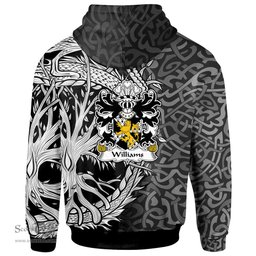 ScotsTee Shop Welsh Williams lordship of Usk Monmouthshire Coat of Arms Family Crest Wales Hoodie Celtic Dragon With Tree Of Life Hoodie