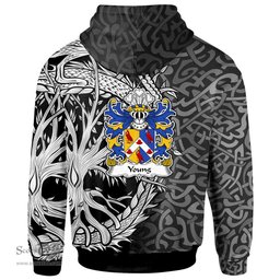 ScotsTee Shop Welsh Young Bishop of St. Davids Coat of Arms Family Crest Wales Hoodie Celtic Dragon With Tree Of Life Hoodie