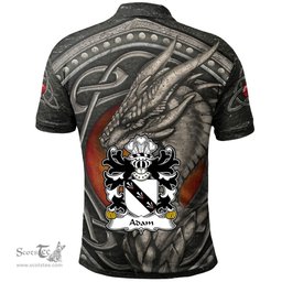 ScotsTee Shop Welsh Adam AB IFOR OF GWENT Coat of Arms Family Crest Wales Polo Shirt Celtic Dragon With Celtic Knot Polo Shirt
