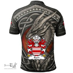 ScotsTee Shop Welsh Barri Manorbier Castle Pembrokeshire Coat of Arms Family Crest Wales Polo Shirt Celtic Dragon With Celtic Knot Polo Shirt