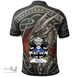 ScotsTee Shop Welsh Beven or Bevan Coat of Arms Family Crest Wales Polo Shirt Celtic Dragon With Celtic Knot Polo Shirt