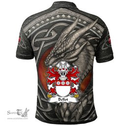 ScotsTee Shop Welsh Bellot Burton Denbighshire Coat of Arms Family Crest Wales Polo Shirt Celtic Dragon With Celtic Knot Polo Shirt