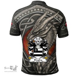 ScotsTee Shop Welsh Bingley of Flint Coat of Arms Family Crest Wales Polo Shirt Celtic Dragon With Celtic Knot Polo Shirt