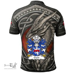 ScotsTee Shop Welsh Crew of Holt Denbighshire Coat of Arms Family Crest Wales Polo Shirt Celtic Dragon With Celtic Knot Polo Shirt