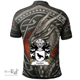 ScotsTee Shop Welsh Corbet Shropshire Medieval Welsh Rolls Coat of Arms Family Crest Wales Polo Shirt Celtic Dragon With Celtic Knot Polo Shirt