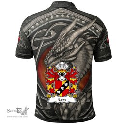 ScotsTee Shop Welsh Eure Commander of Slebech Pembrokeshire Coat of Arms Family Crest Wales Polo Shirt Celtic Dragon With Celtic Knot Polo Shirt