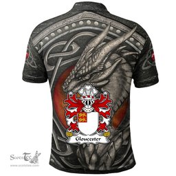 ScotsTee Shop Welsh Gloucester mother was heiress to Fitzhamon Coat of Arms Family Crest Wales Polo Shirt Celtic Dragon With Celtic Knot Polo Shirt