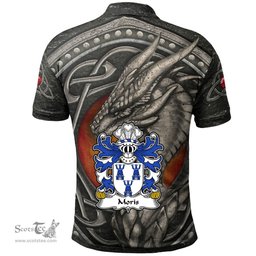 ScotsTee Shop Welsh Moris of Caswilia Brawdy Pembrokeshire Coat of Arms Family Crest Wales Polo Shirt Celtic Dragon With Celtic Knot Polo Shirt