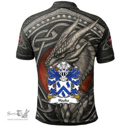 ScotsTee Shop Welsh Hooks of Conwy Caernarfonshire Coat of Arms Family Crest Wales Polo Shirt Celtic Dragon With Celtic Knot Polo Shirt