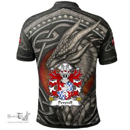 ScotsTee Shop Welsh Peverell of Pembrokeshire Coat of Arms Family Crest Wales Polo Shirt Celtic Dragon With Celtic Knot Polo Shirt