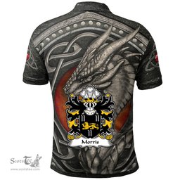ScotsTee Shop Welsh Morris of Cardiganshire Coat of Arms Family Crest Wales Polo Shirt Celtic Dragon With Celtic Knot Polo Shirt