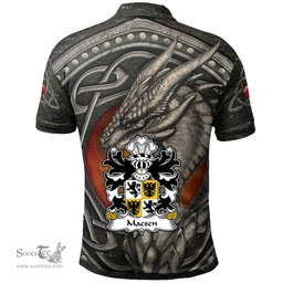 ScotsTee Shop Welsh Macsen WLEDIG Roman Emperor Maximus Coat of Arms Family Crest Wales Polo Shirt Celtic Dragon With Celtic Knot Polo Shirt