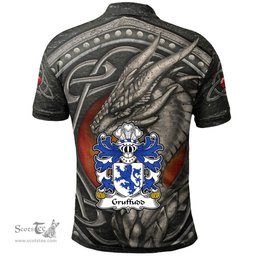 ScotsTee Shop Welsh Gruffudd AP MADOG of Nannau Merionethshire Coat of Arms Family Crest Wales Polo Shirt Celtic Dragon With Celtic Knot Polo Shirt