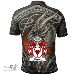 ScotsTee Shop Welsh Havard of Pontwilym Breconshire Coat of Arms Family Crest Wales Polo Shirt Celtic Dragon With Celtic Knot Polo Shirt
