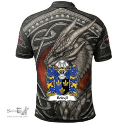 ScotsTee Shop Welsh Seisyll AP DYFNWAL Coat of Arms Family Crest Wales Polo Shirt Celtic Dragon With Celtic Knot Polo Shirt