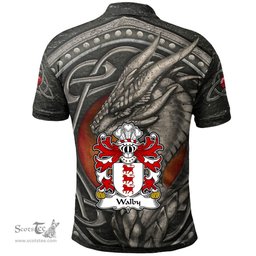 ScotsTee Shop Welsh Walby of Breconshire Coat of Arms Family Crest Wales Polo Shirt Celtic Dragon With Celtic Knot Polo Shirt