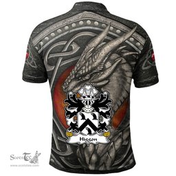 ScotsTee Shop Welsh Higgon John Hygon of Carmarthenshire Coat of Arms Family Crest Wales Polo Shirt Celtic Dragon With Celtic Knot Polo Shirt