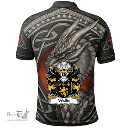 ScotsTee Shop Welsh Wallis or Welsh of Llan wern Monmouthshire Coat of Arms Family Crest Wales Polo Shirt Celtic Dragon With Celtic Knot Polo Shirt