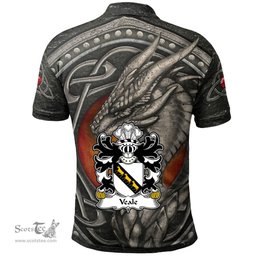 ScotsTee Shop Welsh Veale of St. Fagans Glamorganshire Coat of Arms Family Crest Wales Polo Shirt Celtic Dragon With Celtic Knot Polo Shirt