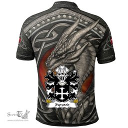ScotsTee Shop Welsh Syward or Siward lord of Rhutin Glamorgan Coat of Arms Family Crest Wales Polo Shirt Celtic Dragon With Celtic Knot Polo Shirt