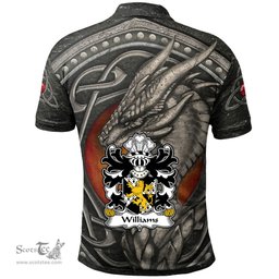 ScotsTee Shop Welsh Williams lordship of Usk Monmouthshire Coat of Arms Family Crest Wales Polo Shirt Celtic Dragon With Celtic Knot Polo Shirt
