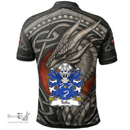 ScotsTee Shop Welsh Tully Bishop of St. Davids Coat of Arms Family Crest Wales Polo Shirt Celtic Dragon With Celtic Knot Polo Shirt