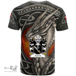 ScotsTee Shop Welsh Gervis of Ruthin Denbighshire Coat of Arms Family Crest Wales T Shirt Celtic Dragon With Celtic Knot T Shirt