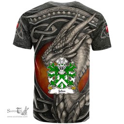 ScotsTee Shop Welsh John AP JENKIN AP MADOG Coat of Arms Family Crest Wales T Shirt Celtic Dragon With Celtic Knot T Shirt