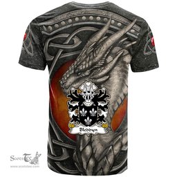 ScotsTee Shop Welsh Bleddyn AP BLEDRUS Coat of Arms Family Crest Wales T Shirt Celtic Dragon With Celtic Knot T Shirt
