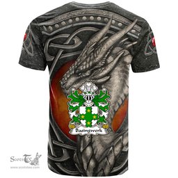 ScotsTee Shop Welsh Basingwerk Abbey Flint Coat of Arms Family Crest Wales T Shirt Celtic Dragon With Celtic Knot T Shirt